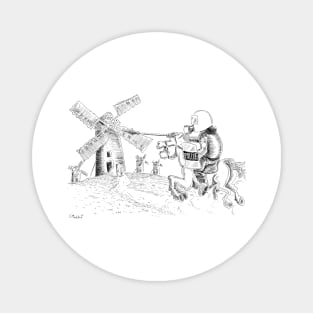 Don Quixote fighting windmills Magnet
